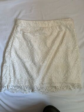 Hollister Cream Lace Mini Skirt